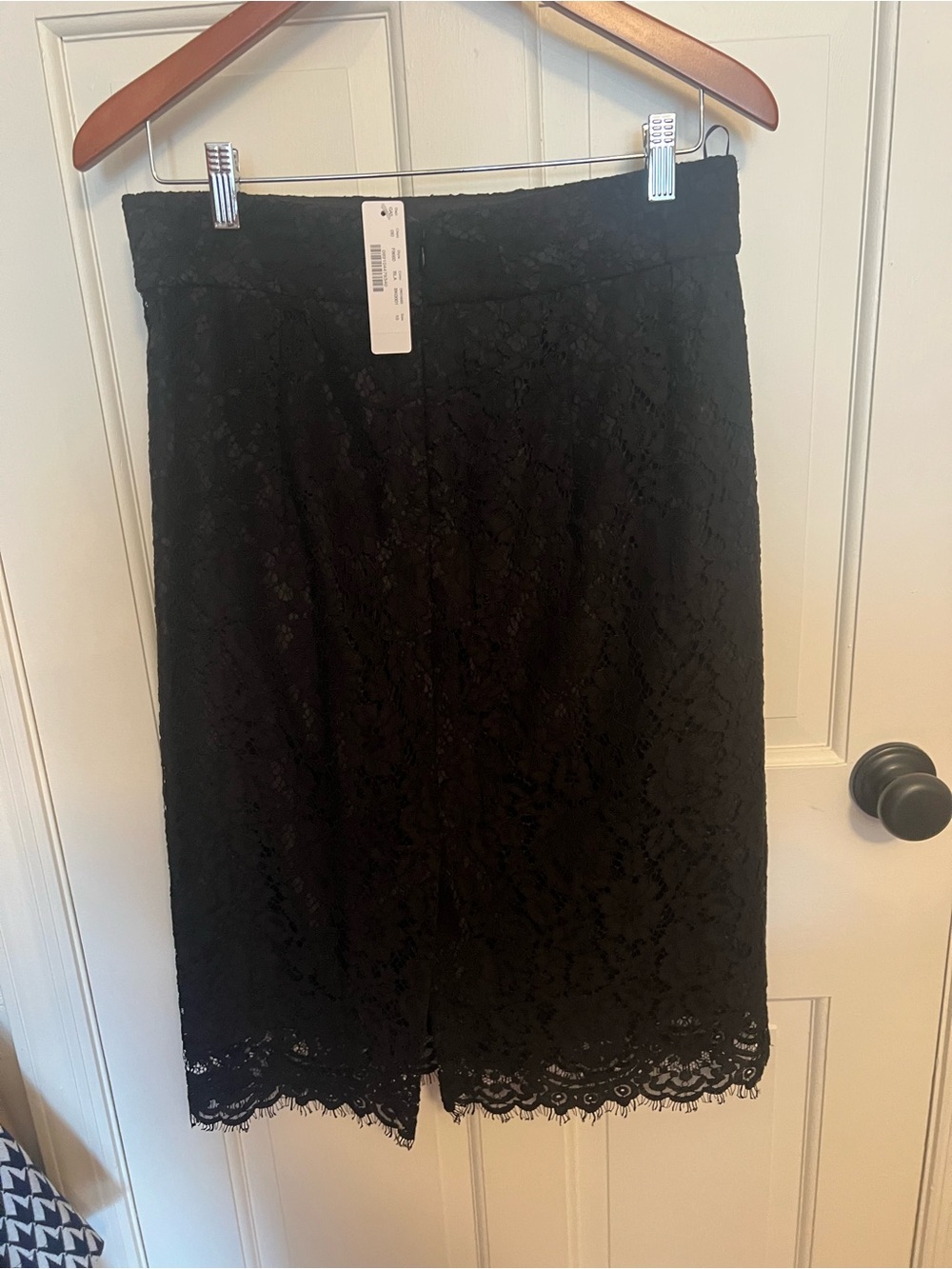 J. Crew Black Lace Pencil Skirt